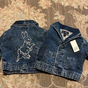 Baby GAP- Dark Blue Denim Cardigan with Adorable TM Peter Rabbit Design